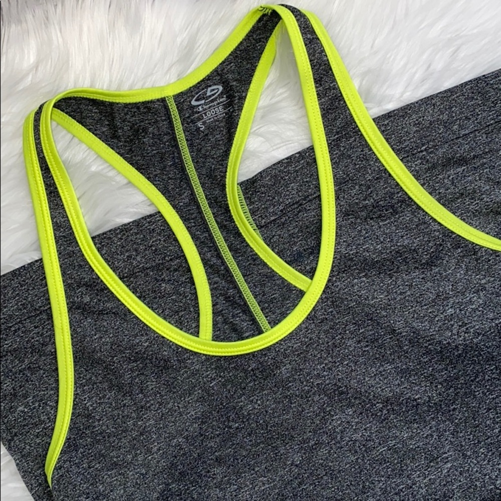 C9 by Champion Loose Fitting Gray & Yellow Workout Tank Top Shirt Size Small